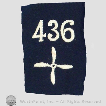 WWI Enlisted Squadron Patch : 436th Air Service Enlisted Squadron Patch.