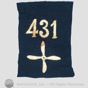 WWI Enlisted Squadron Patch : 431st Air Service Enlisted Squadron Patch.