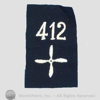 WWI Enlisted Squadron Patch : 412th Air Service Enlisted Squadron Patch.