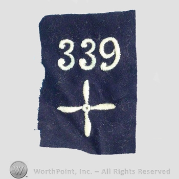 WWI Enlisted Squadron Patch : 339th Air Service Enlisted Squadron Patch.