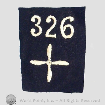 WWI Enlisted Squadron Patch : 326th Air Service Enlisted Squadron Patch.
