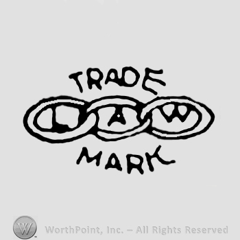 Three intertwined rings each with an initial: L, A and W, Trade Mark written above and below with uppercase letters. 