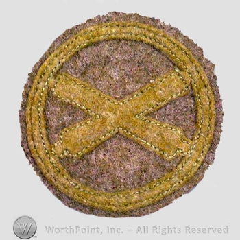 WWI Chevrons : Coast Artillery Gun Pointer Wool Chevron.
