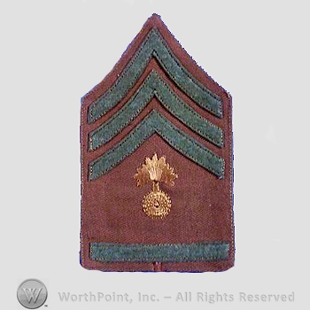 WWI Chevrons : Ordnance Corps Quartermaster Sergeant Khaki Chevron.