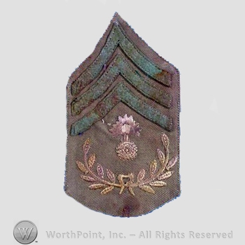 WWI Chevrons : Ordnance Sergeant First Class Khaki Chevron.
