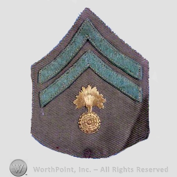 WWI Chevrons : Ordnance Corps Corporal Khaki Chevron.