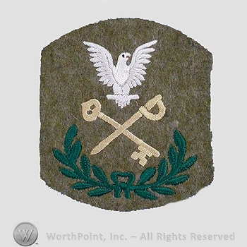 WWI Chevrons : 1920 Quartermaster Sergeant Junior Grade Chevron.