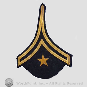 WWI Chevrons : WWI Era West Point Cadet Color Sergeant Chevron.