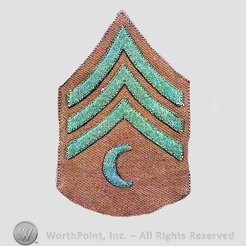 WWI Chevrons : Commissary Sergeant Khaki Chevron.