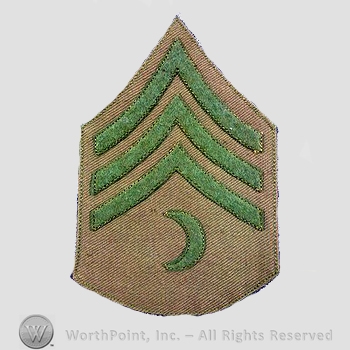 WWI Chevrons : Commissary Sergeant Khaki Chevron.