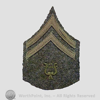 WWI Chevrons : Musician Corporal Wool Chevron.