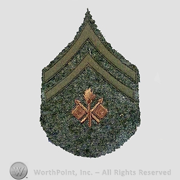 WWI Chevrons : Signal Corps Corporal Wool Chevron.