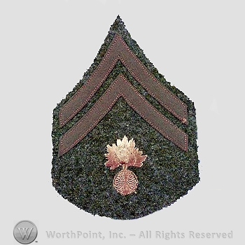 WWI Chevrons : Ordnance Corps Corporal Wool Chevron.