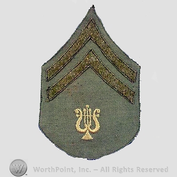 WWI Chevrons : Musician Corporal Khaki Chevron.