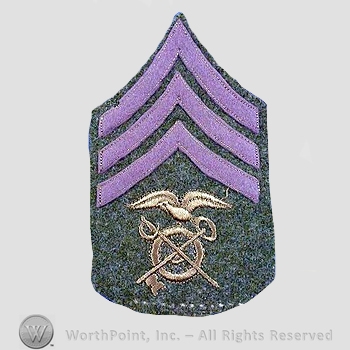WWI Chevrons : Quartermaster Sergeant Wool Chevron.