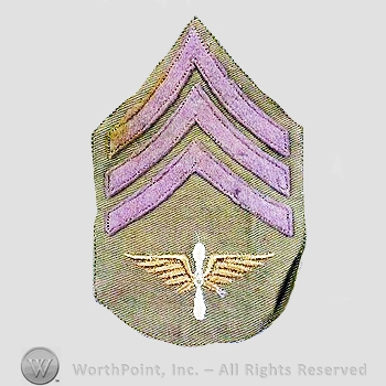 WWI Chevrons : Army Air Service Sergeant Khaki Chevron.