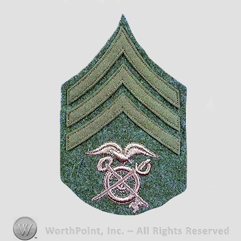 WWI Chevrons : Quartermaster Sergeant Wool Chevron.