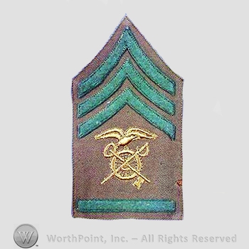 WWI Chevrons : Quartermaster Sergeant First Class Khaki Chevron.