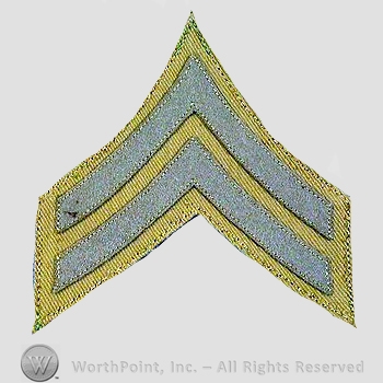 WWI Chevrons : Pre WWI Corporal Khaki Chevron.
