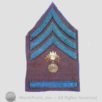WWI Chevrons : Ordnance Corps Supply Sergeant Khaki Chevron.