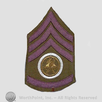 WWI Chevrons : Motor Transport Corps Staff Sergeant Khaki Chevron.