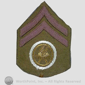 WWI Chevrons : Motor Transport Corps Corporal Khaki Chevron.