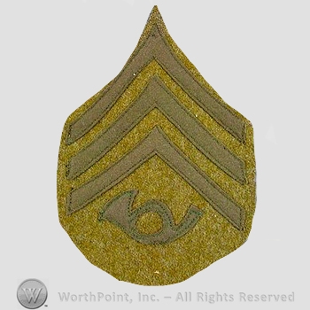WWI Chevrons : Bugler Sergeant Wool Chevron.