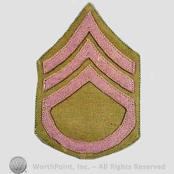 WWI Chevrons : Staff Sergeant Khaki Chevron.