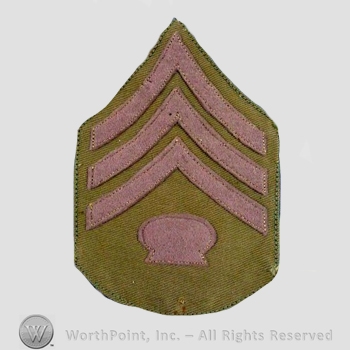 WWI Chevrons : Mess Sergeant Khaki Chevron.