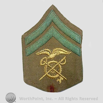 WWI Chevrons : Quartermaster Corps Corporal Khaki Chevron.