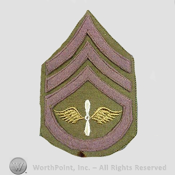 WWI Chevrons : Air Service Sergeant First Class Khaki Chevron.