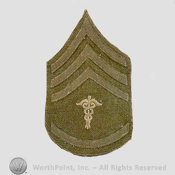 WWI Chevrons : Hospital Corps Sergeant Wool Chevron.