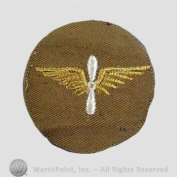 WWI Chevrons : Army Air Service Private First Class Khaki Chevron.