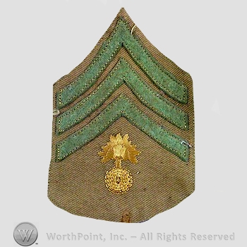 WWI Chevrons : Ordnance Corps Sergeant Chevron.