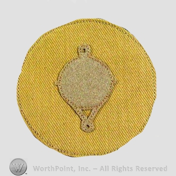 WWI Chevrons : Coast Artillery Second Class Gunner Khaki  Chevron.