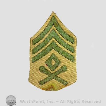 WWI Chevrons : WWI First Sergeant Drum Major Khaki Chevron.