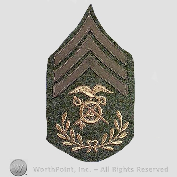 WWI Chevrons : Quartermaster Corps Sergeant Wool Chevron.