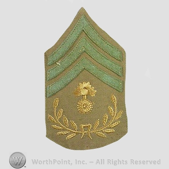 WWI Chevrons : WWI Ordnance Sergeant First Class Khaki Chevron.
