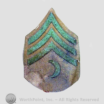 WWI Chevrons : Commissary Sergeant Khaki Chevron.