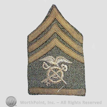 WWI Chevrons : Quartermaster Sergeant First Class Wool Chevron.