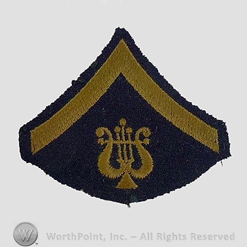 WWI Chevrons : 1920's Army Band Private Chevron.