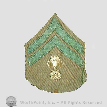 WWI Chevrons : Ordnance Corps Corporal Khaki Chevron.