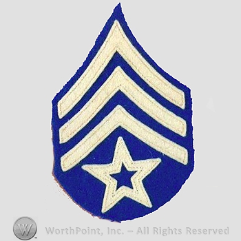 WWI Chevrons : 1920's Color Sergeant Wool Chevron.