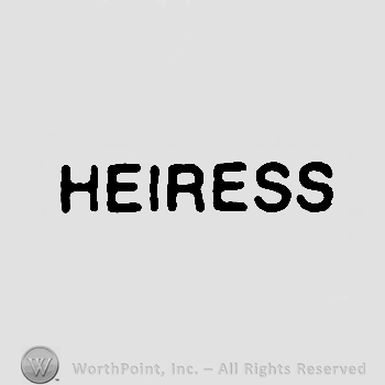 The word HEIRESS written with uppercase letters. 