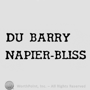 DU BARRY NAPIER-BLISS written with uppercase letters. 
