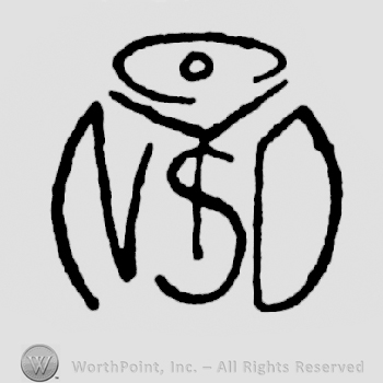 Initials N, S, D and a plate above.