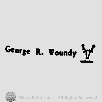 The name George R. Woundy followed by the image of a deer head.