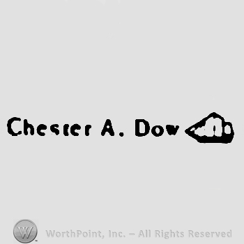 The name Chester A. Dow followed by the image of a rock.