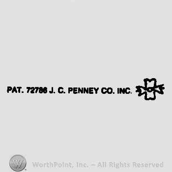 A cross and PAT. 72786 J.C. PENNEY CO.INC written.