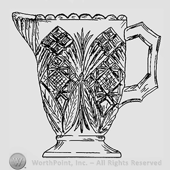 Glass pattern: Feathered Ovals; creamer.